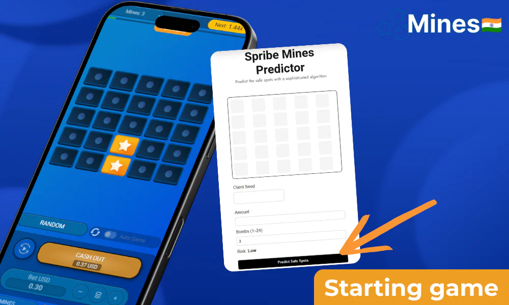 How to start playing with Mines game Predictor