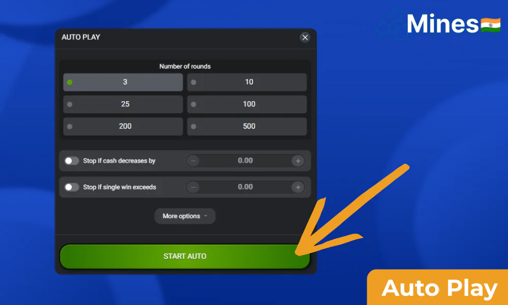 Mines offers an automatic game tool